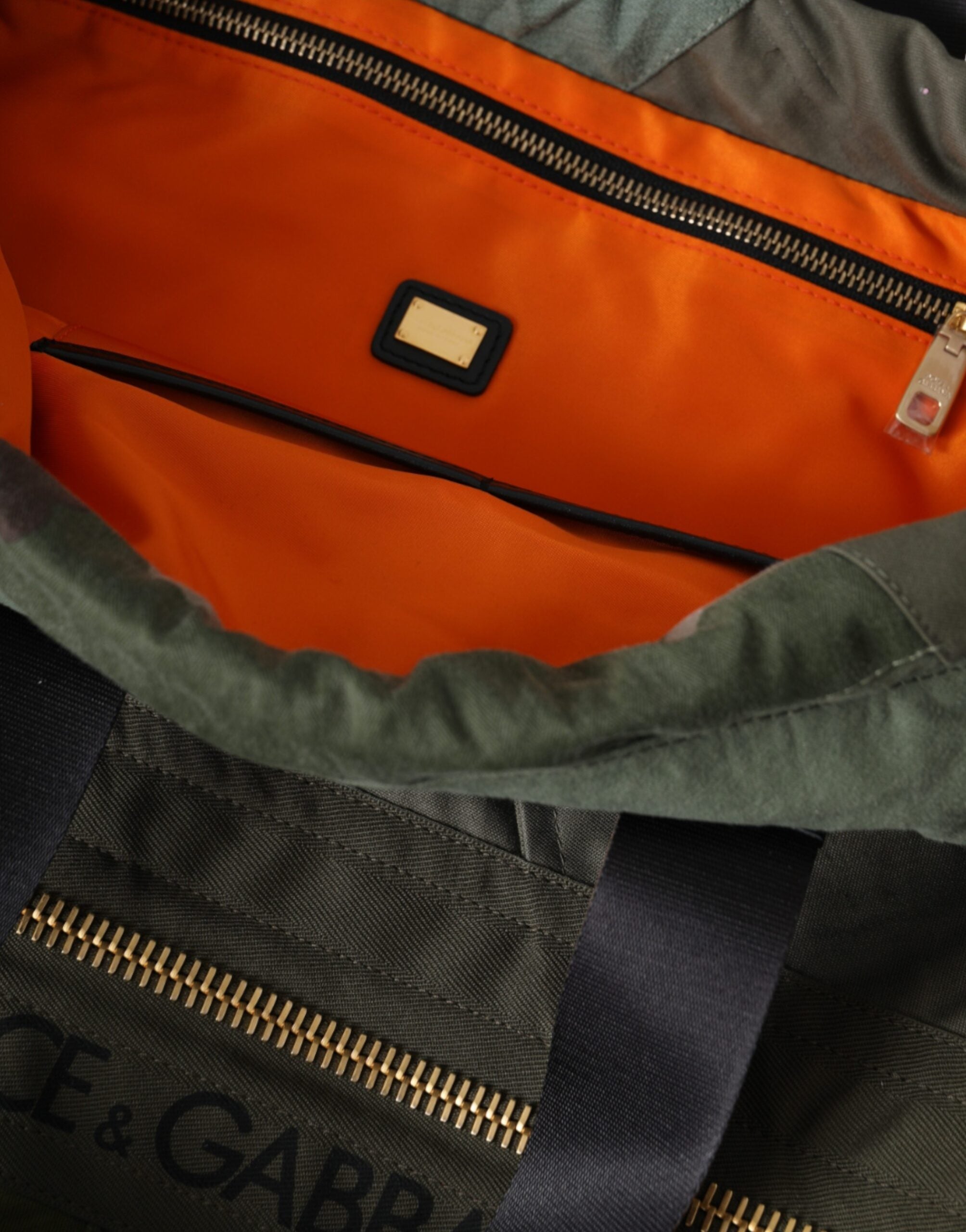 Dolce & Gabbana Military Green Patchwork Backpack Bag